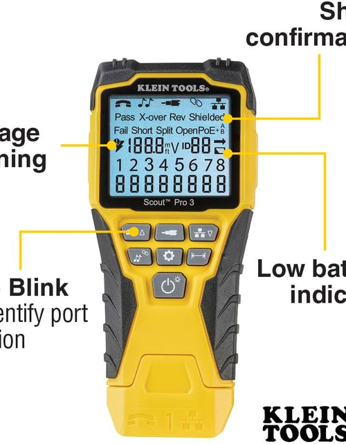 Load image into Gallery viewer, VDV501-851 Cable Tester Kit with Scout Pro 3 for Ethernet / Data, Coax / Video and Phone Cables, 5 Locator Remotes, Yellow
