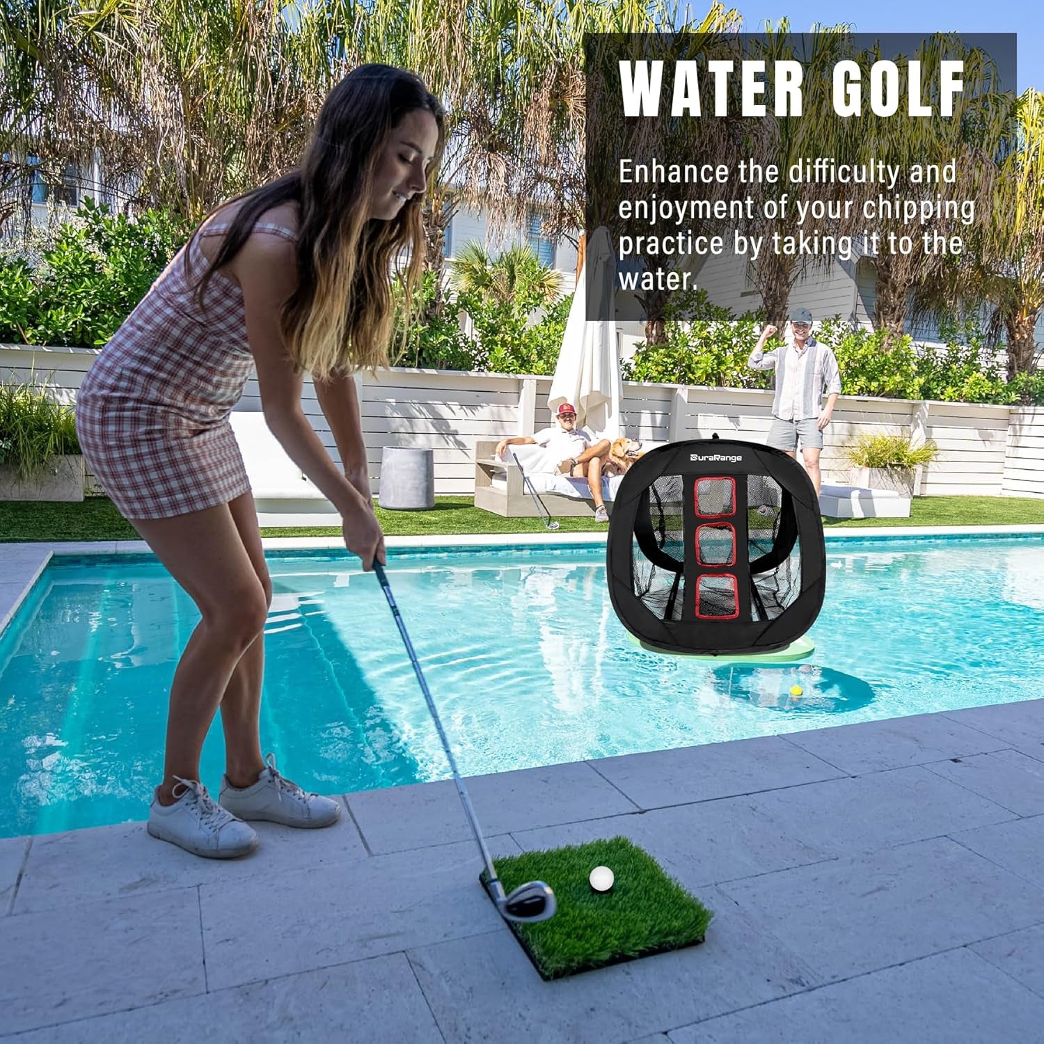 Pop-Up Golf Chipping Net Set - Foldable Training Kit with 2 Hitting Mats, 6 Practice Balls, 6 Foam Balls - Ultimate Golf Gift & Target Chipping Aids