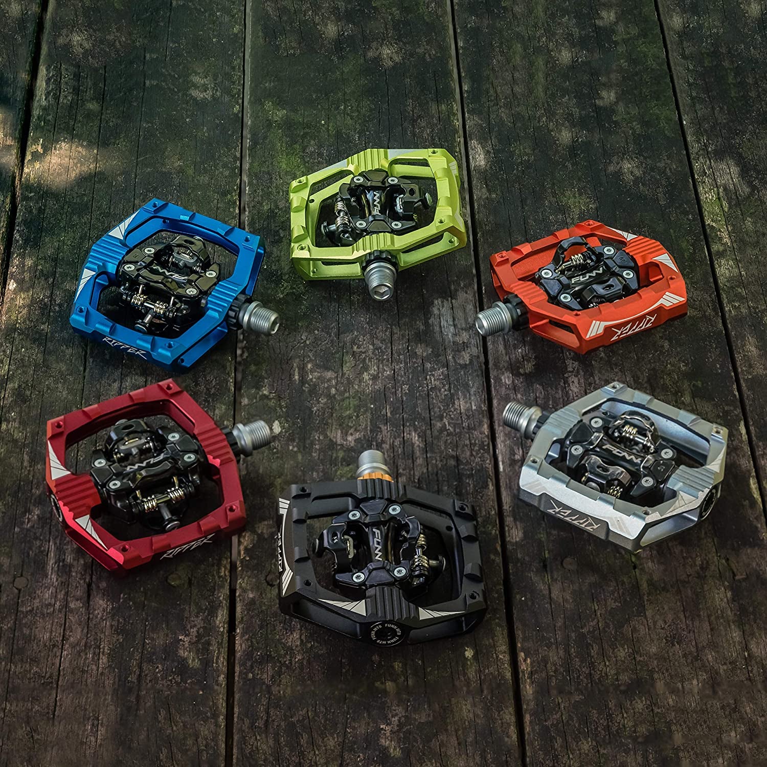Ripper Mountain Bike Clipless Pedal Set, Rocker Clip Mechanism, SPD Compatible, 9/16-Inch Crmo Axle